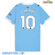 Camisa de time de futebol Manchester City Rayan Cherki #10 Replicas 1º Equipamento Feminina 2025-26 Manga Curta
